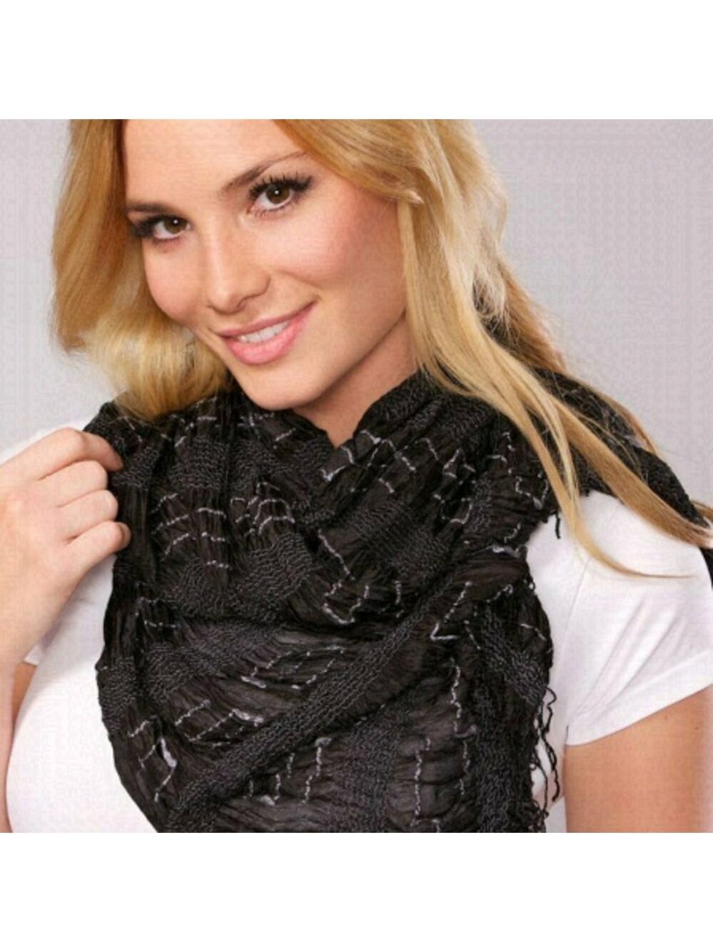 Mala Black Silk Stole